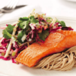 Grilled Salmon with Apple, Lime and Yogurt Slaw